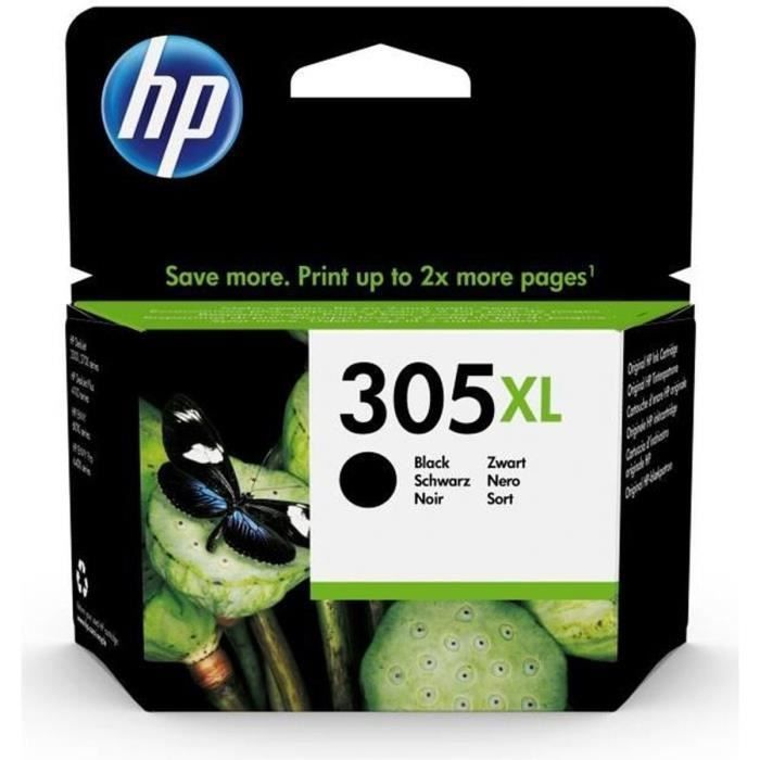 HP 305XL Cartouche d'encre noire grande capacité authentique (3YM62AE) pour  DeskJet 2300/2710/2720/Plus4100, Envy 6000/Pro 6400