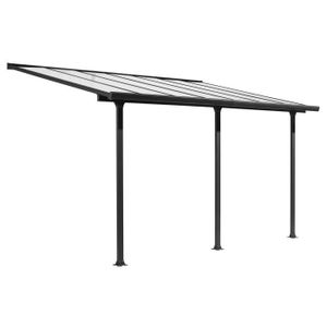 CARPORT Toit-terrasse aluminium 12,83 m² - 418 x 307 cm - Gris anthracite