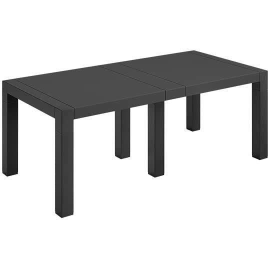 Table de jardin rectangulaire extensible 8 convives - ARETA - VULCANO - Noir - Contemporain