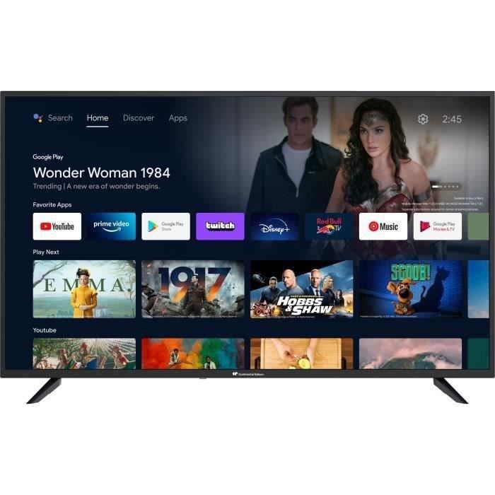 CONTINENTAL EDISON - - TV LED - UHD 4K - 55" (139cm) - HDR - Android TV Wi-fi Bluetooth Netflix - Youtube - Google Assistant- 3xHDMI