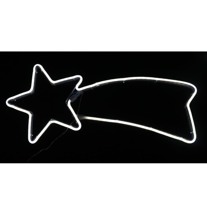 Etoile Filante Néon De Noël 240 Leds Pvc Et Cuivre 68 Cm