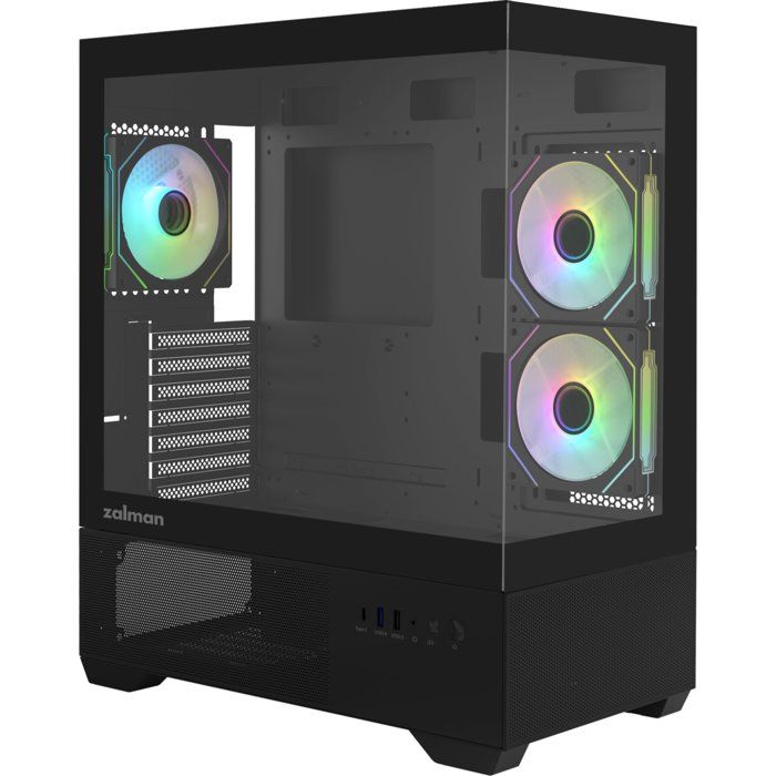 Boîtier PC Zalman Chronix V2 ZM CHROV2BK Moyen tour 3x120mm A RGB 2x verre trempé - vue 2