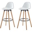 Tabouret de bar blanc bois