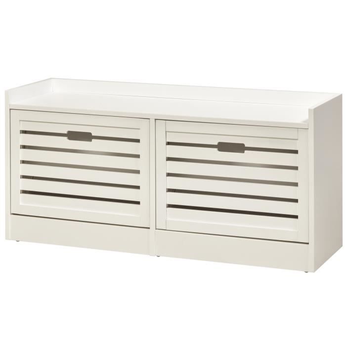 DUNEDIN Meuble chaussures classique mélaminé blanc L 97 Cdiscount