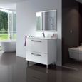 Ensemble de salle de bain URBAN - Meuble L 80 cm avec miroir - Blanc brillant - Tiroir(s) - Style contemporain-0