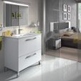 Ensemble de salle de bain URBAN - Meuble L 80 cm avec miroir - Blanc brillant - Tiroir(s) - Style contemporain-1