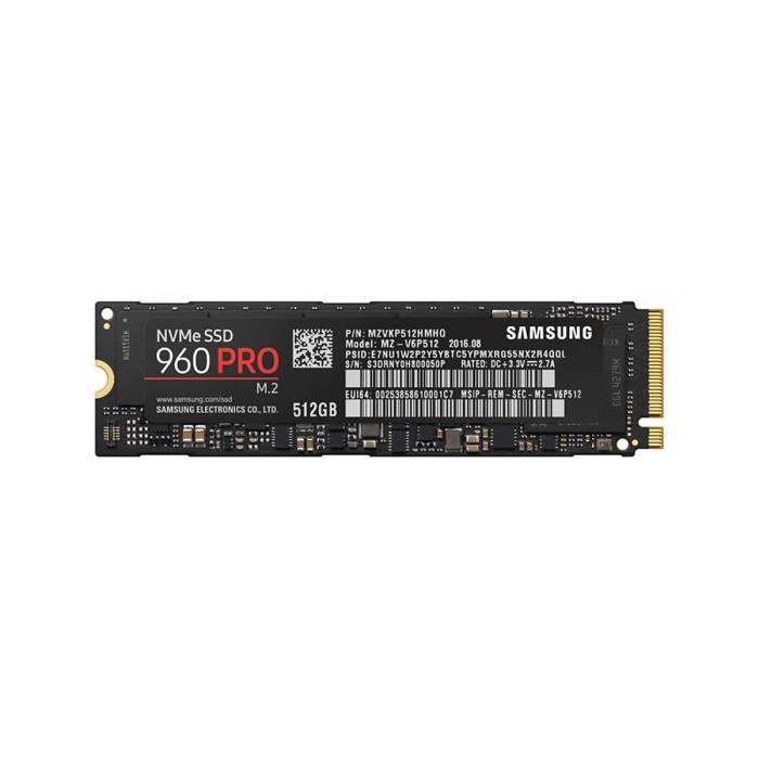 Vente Disque SSD Samsung SSD 960 PRO 512 Go - M.2 Type 2280 pas cher Vente Disque SSD Samsung SSD 960 PRO 512 Go - M.2 Type 2280 pas cher