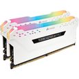 CORSAIR Mémoire PC DDR4 - Vengeance RGB Pro 16 Go (2 x 8 Go) - 3600 MHz - CAS 18 - LED RGB - Blanche (CMW16GX4M2C3600C18W)-1
