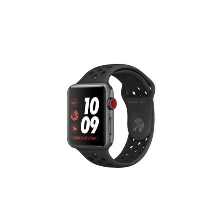 Apple Watch Nike+ GPS + Cellular - Boîtier 42 mm Gris sidéral Aluminium - Bracelet Nike Noir (2017) - Reconditionné - Excellent - Apple