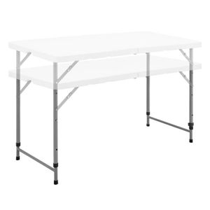 Table rectangulaire pliante polyéthylène 122 x 61 cm - Blanc