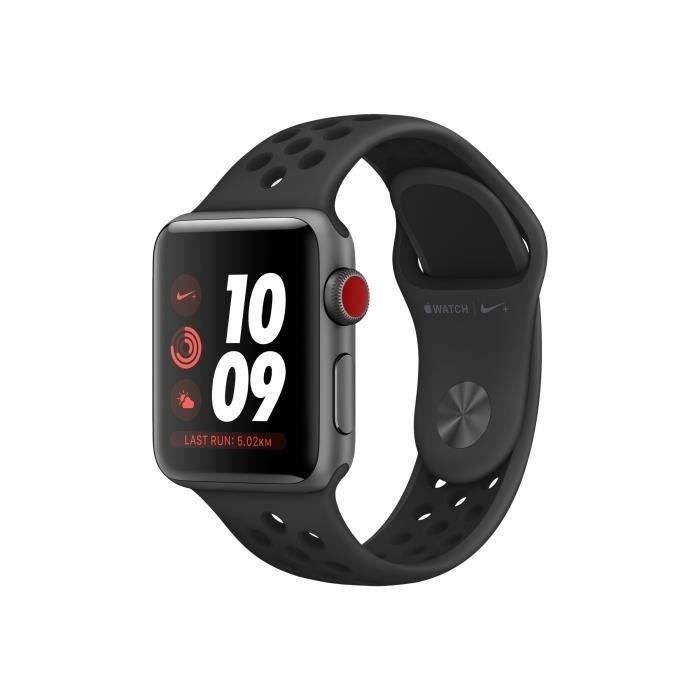 Apple Apple Watch Series 3 Nike+ - Aluminium gris Sidéral Case - Anthracite - Noir Band (2019) - Reconditionné - Etat correct - Apple