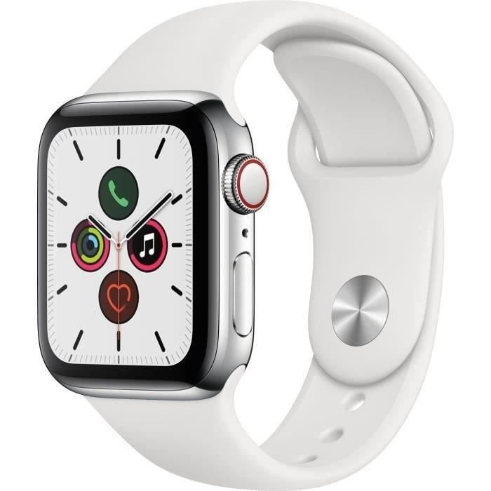 Apple Watch Series 5 Cellular 40 mm Boîtier acier Bracelet / 2019 Etat correct