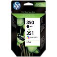 HP 350/351 Pack de 2 cartouches d'encre noire et trois couleurs authentiques (SD412EE) pour HP Photosmart C4380/C4472/C4580/C5280-0
