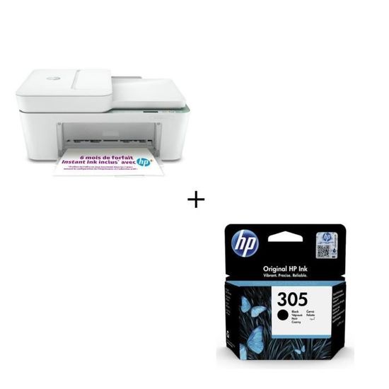 Imprimante Multifonction - HP - Deskjet 4122e + HP 305 Cartouche d'encre noire