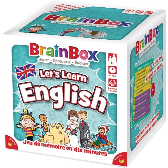 The Green Board Game Co. Brainbox : Apprenons lAnglais Jeu de société À partir de 8 ans 1 joueur et plus 10 minutes