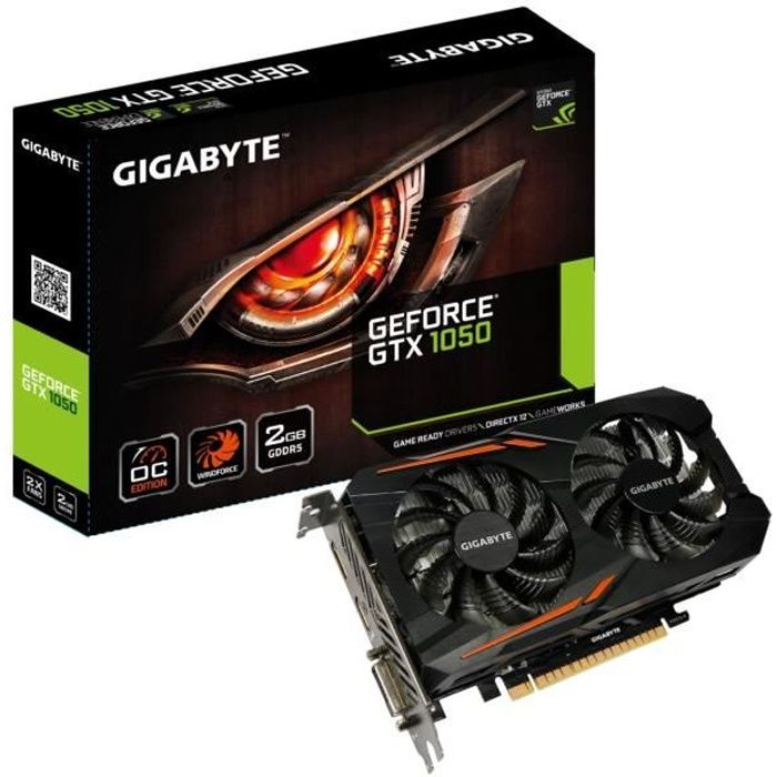 GIGABYTE Carte graphique GeForce® GTX 1050 OC 2G - 2Go GDDR5 - Gigabyte