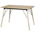 BRANTFORD Ensemble table et chaises de 4 à 6 personnes contemporain en métal ivoire et MDF gris - L 110 x l 70 cm-2