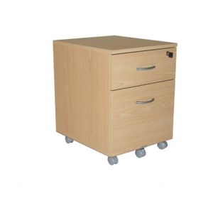 CAISSON DE BUREAU  Caisson mobile 2 tiroirs contemporain - Décor hêtr