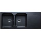 NORD INOX Evier cuisine à encastrer 2 bacs + 1 égouttoir + bonde et siphon 2C1EGT - Résine - Noir