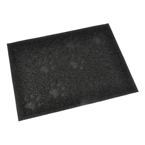 Tapis de litière PVC rectangle - 30x40 cm - Noir - Pour chat