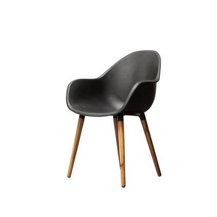 BEAU RIVAGE Lot de 2 chaises style scandinave - 55 x 59 x 83 cm - Noir