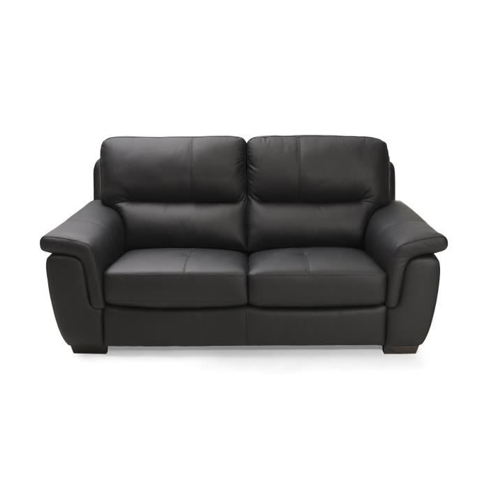 Unicadesign Canape Cuir 2 Places Modena Noir Made In Italy L 170 X P 96 X H 96 Cm Achat Vente Canape Sofa Divan Cdiscount