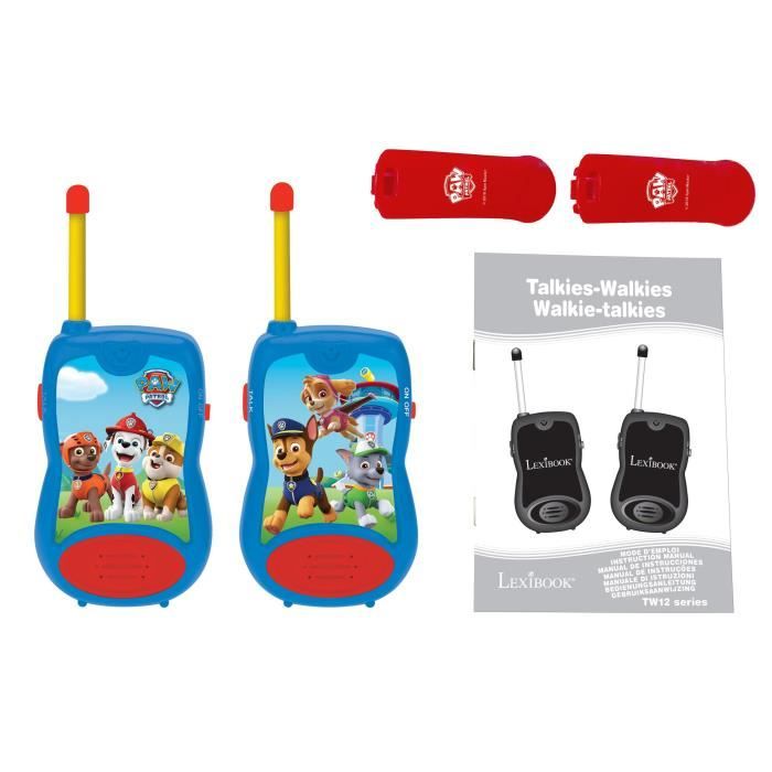 Lot De 2 Talkie-Walkies Paw Patrol Pour Enfants - Portée 1km, Clip Ceinture Et Antenne Flexible