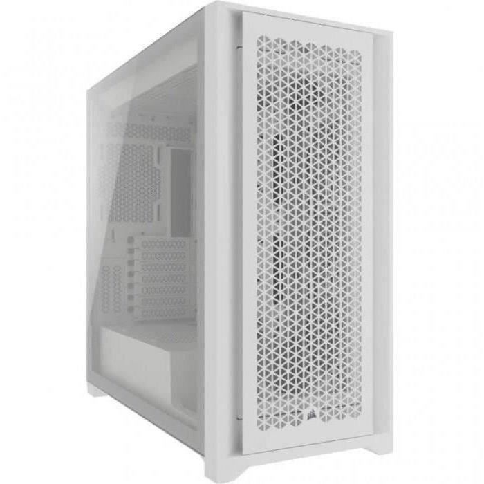 Boitier PC – CORSAIR – 5000D CORE AIRFLOW – ATX Moyen-tour – Panneau avant flux dair optimisé – Blanc – (CC-9011262-WW)