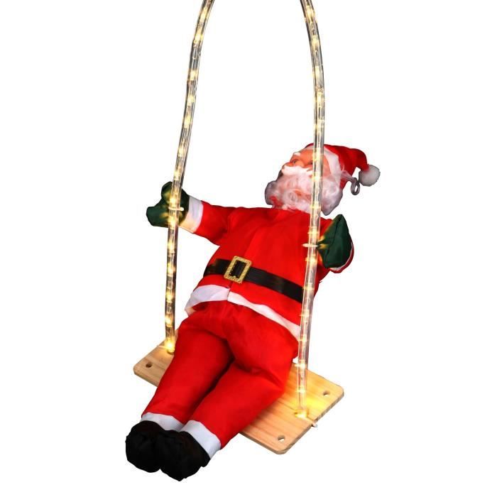 Personnage De Noel Pere Noel Grimpeur Sur Balancoire Lumineuse 60cm Achat Vente Personnages Et Animaux Plastique Et Polyester Bientot Le Black Friday Cdiscount