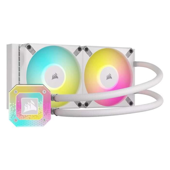 CORSAIR – H100i ELITE CAPELLIX XT – Kit de Watercooling tout-en-un – Radiateur 240mm – Blanc – (CW-9060072-WW)