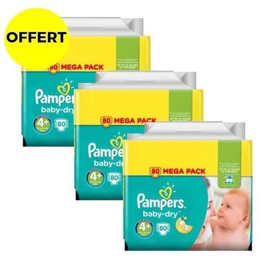 24 Pièces Pampers Baby-dry Couches 9-18 kg Taille 4 