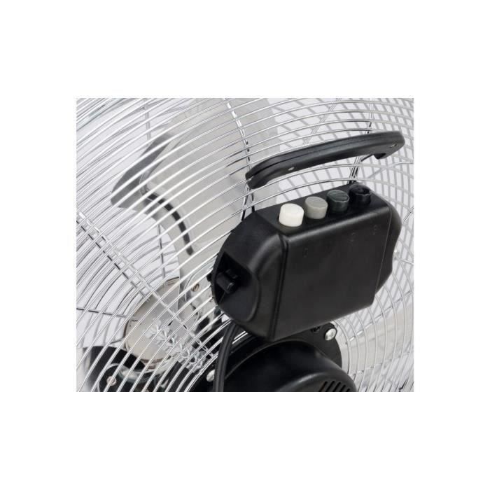 Ventilateur industriel de sol - Brasseur d'air - OCEANIC - 120 W - 3 vitesses - 45 cm - Chromé - Lot de 2 - Bricolage