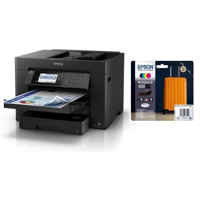 EPSON Imprimante WF-7840DTWF + Pack de 4 cartouches dencre couleurs XL EPSON