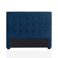 Tête de lit capitonnée Premium Velours 140cm Bleu-0