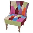 \204888\ Chaise en style français avec design de patchwork Tissu | Fauteuil Relax | pour le Salon Salle à Manger Meuble d'excellent-0