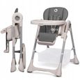 LIONELO Zanna, chaise haute pliable, portable avec roulettes, plateau double spacieux, plateau et repose-pieds réglables-0