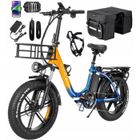 Pliable Vélo électrique Ridstar MN20 1000W 48V20AH 45km Shimano 7 vitesses 20"*4.0 Bleu orange E-Bike VTT Adult Male Female