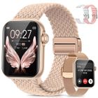 AIMIUVEI Montre Connectée Femme 1,83'' avec Appel Bluetooth/4 Bracelet/110+Modes Sportifs/Sommeil/Podometre/Fréquence/SpO2/IP68