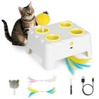 GÉNÉRIQUE Jouet interactif automatique pour chat – 3 modes (plumes & souris), jeu de stimulation amusant pour chats et chatons