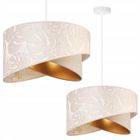 LIGHT HOME LH Suspension Luminaire Lustre Light-Home - modèle MILAN - Moderne Abat Jour Plafond - en Metal - Beige Monserta - Blanc