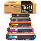 Cartouche de toner STAROVER compatible pour Brother TN241 - Pack de 5 - Noir, Cyan, Magenta, Jaune