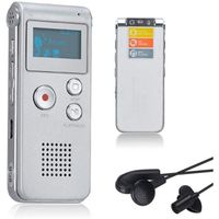 Lychee Dictaphone Enregistreur Vocal Numérique 8GO Portable Lecteur MP3 Audio à Double Microphone pour Conférences-Réunions-En A61