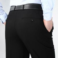 Pantalon Baggy Noir Déformable pour Homme,Vêtement à Double Plis,Grande Taille 29-56,Été 2021- Black[C8590]