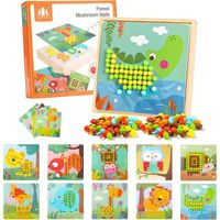Jeu de Mosaïque pour Enfants à Partir de 2 3 4 5 Ans, Puzzle Jouets éducatif Créatifs Pegboard Colorée 240 Perles à Emboîter