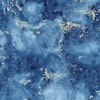 Luxe Collection Papier peint en vinyle épais en marbre Bleu/Or World of Wallpaper WOW087