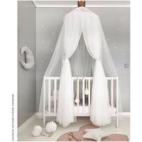 Tentes de Dôme Ciel de Lit Rideau de lit Moustiquaire Insectes Protection avec Etoiles Décoration Chambre des Enfants, Blanc