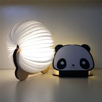 Panda Style pliant livre lumière USB Rechargeable livre lampe en forme de lumière 7 couleurs conduit lampe de bureau