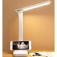 Lampe de Bureau LED à 3 Couleurs  Luminaire de Table Pliable et Tactile, Lumière de Chevet pour la Lecture et la Protection des