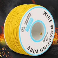 Cikonielf fil d'emballage 1Roll Wire-Wrapping Single Copper Wire Strand 30AWG Câble 0.25mm Core Diameter (Jaune)