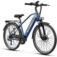 JASION Vélo Électrique 26" Bleu - VAE avec Batterie amovible 48V/11Ah - Shimano 7 Vitesses - Moteur 500W - VTT Ville E-Bike